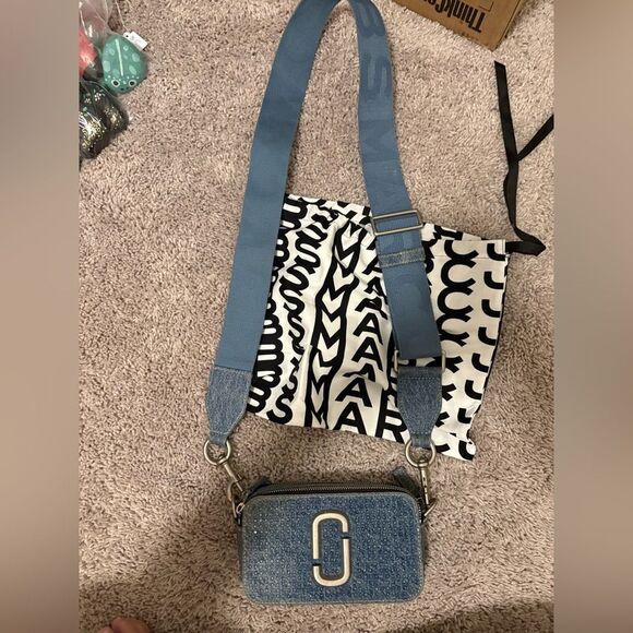 Marc Jacobs Denim Crystal Snapshot Handbag - Picture 2 of 4